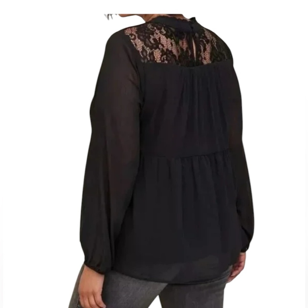 Torrid Lace with Chiffon Overlay Blouse NWT - Picture 2 of 12